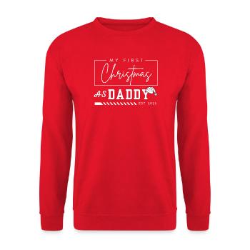 Mon premier Noël en tant que papa 2025 – Cadeau - Sweat-shirt Unisexe - rouge - Devant - Alina (178cm) & Michal (187cm)