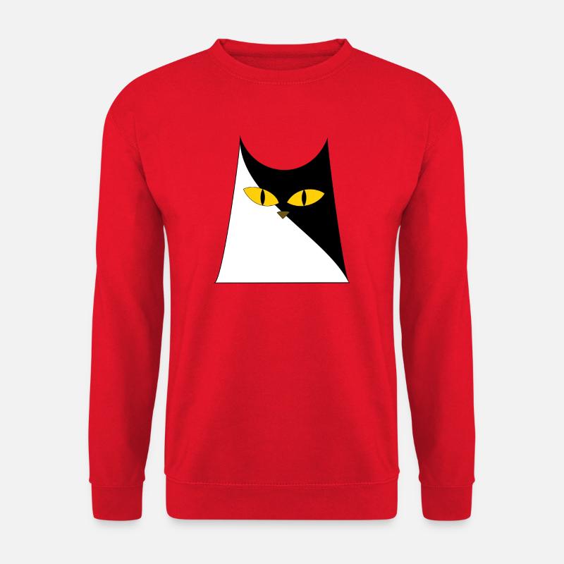 Katze mit gelben Augen - Unisex Pullover - Rot
