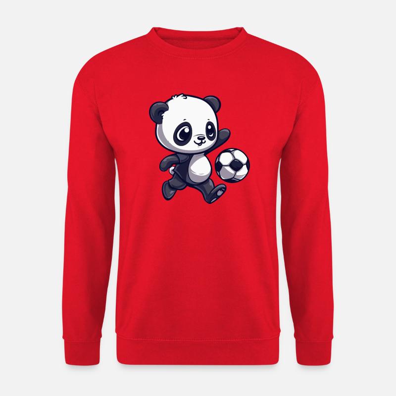 Panda Fußball Cartoon - Unisex Pullover - Rot