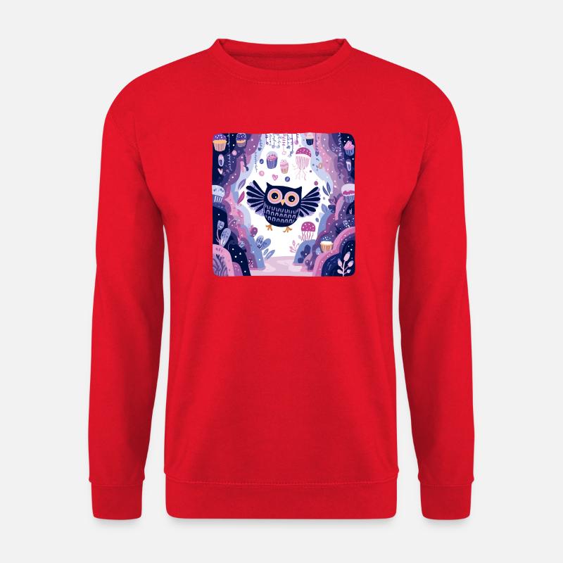 Nachtwald Eulenzauber - Unisex Pullover - Rot