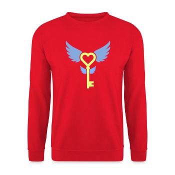 Clé du cœur | Symbole de l’amour et de la romance - Sweat-shirt Unisexe - rouge - Devant - Alina (178cm) & Michal (187cm)