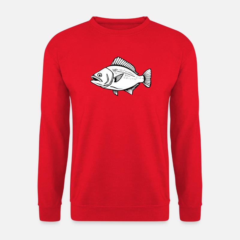 Fisch Angler T-shirt Geschenk Angler - Unisex Pullover - Rot