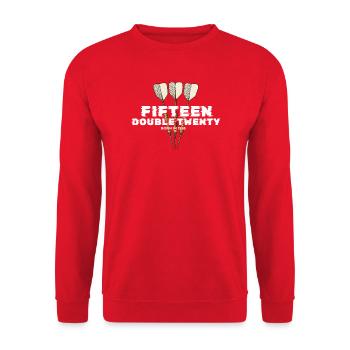 Vintage 1955 Darts Checkout - Unisex Sweatshirt - red - Front - Alina (178cm) & Michal (187cm)