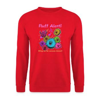 Fluffige Flusen Tanzparty - Unisex Pullover - Rot - Vorne - Alina (178cm) & Michal (187cm)