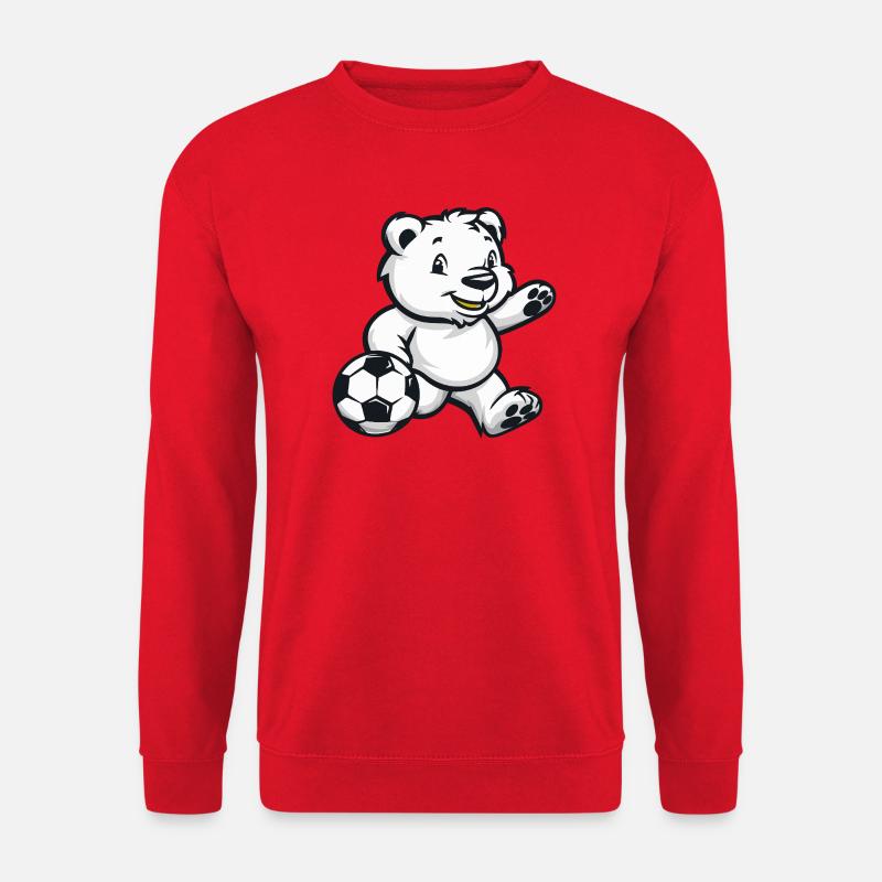 Eisbär Fußball Comic - Unisex Pullover - Rot