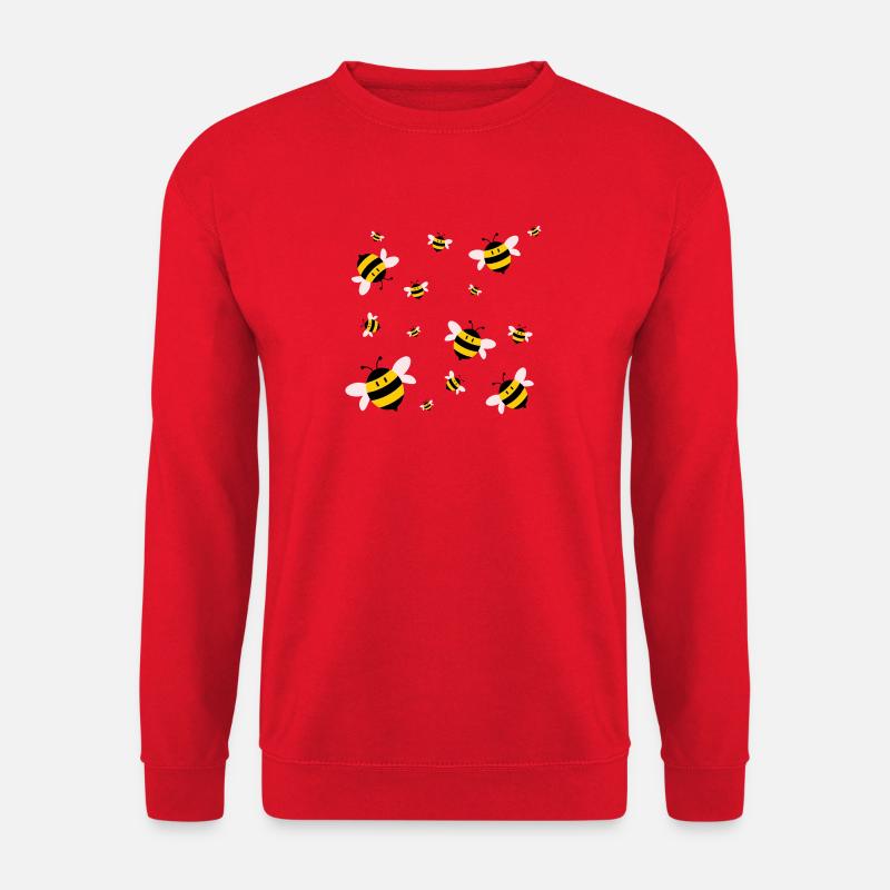 Bees in flight - bee love - Unisex Sweatshirt - red