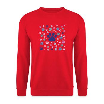 Colorful puppy paws - Unisex Sweatshirt - red - Front - Alina (178cm) & Michal (187cm)