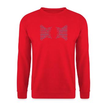 Butterfly made of conductor tracks - Unisex Sweatshirt - red - Front - Alina (178cm) & Michal (187cm)