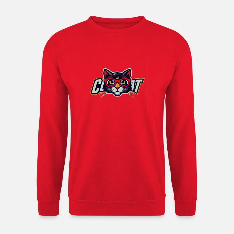 Katze mit rotem Brillenlogo - Unisex Pullover - Rot