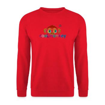 Buntes Affen-Logo verspielt - Unisex Pullover - Rot - Vorne - Alina (178cm) & Michal (187cm)