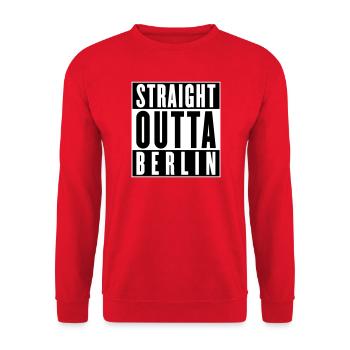 Straight outta Berlin (änderbare Farben) - Unisex Pullover - Rot - Vorne - Alina (178cm) & Michal (187cm)