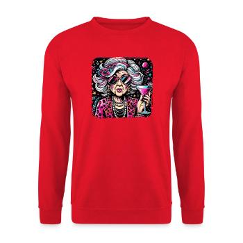 Oldie But Goldy Strong And Stylish - Unisex Sweatshirt - red - Front - Alina (178cm) & Michal (187cm)