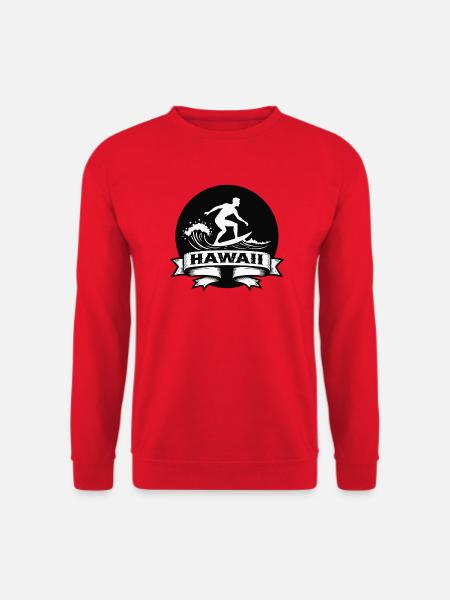 Surfer Hawaii Wave Banner - Unisex Sweatshirt - red