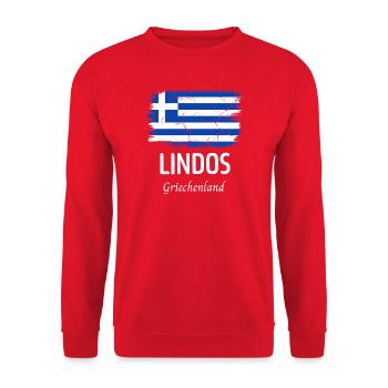 Lindos - Unisex Pullover - Rot - Vorne - Alina (178cm) & Michal (187cm)