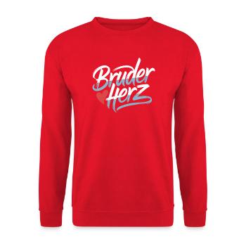 Bruderherz Brüder Großer Bro Spruch Kleiner Bruder - Unisex Pullover - Rot - Vorne - Alina (178cm) & Michal (187cm)