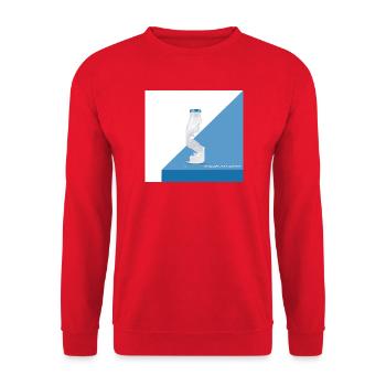 Milk at the limit – Funny bottle moment - Unisex Sweatshirt - red - Front - Alina (178cm) & Michal (187cm)