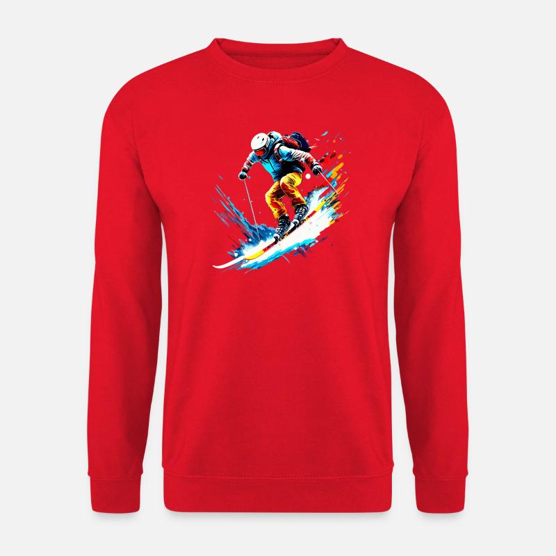 Skifahrer - Unisex Pullover - Rot