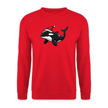 Wal Weihnachten - Unisex Pullover - Rot - Vorne - Alina (178cm) & Michal (187cm)