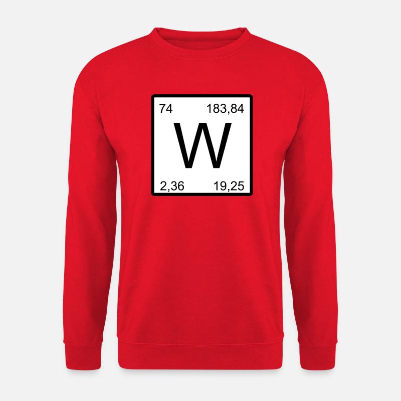 Wolfram W Symbol im Periodensystem Design - Unisex Pullover - Rot