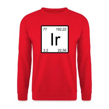 Iridium symbol in the periodic table - Unisex Sweatshirt - red - Front - Alina (178cm) & Michal (187cm)