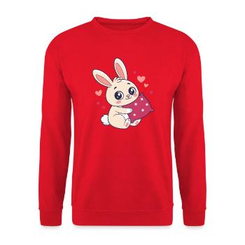 Lapin Câlin Cœur Amour - Sweat-shirt Unisexe - rouge - Devant - Alina (178cm) & Michal (187cm)