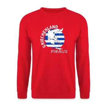 Piräus - Unisex Pullover - Rot - Vorne - Alina (178cm) & Michal (187cm)
