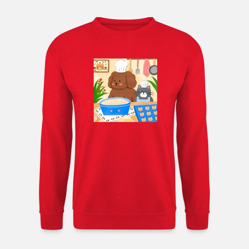 Niedliche Bäcker Illustration - Unisex Pullover - Rot