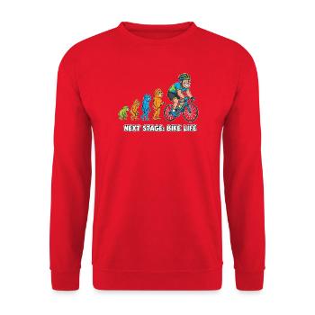 Evolution to Bike Life - Unisex Sweatshirt - red - Front - Alina (178cm) & Michal (187cm)