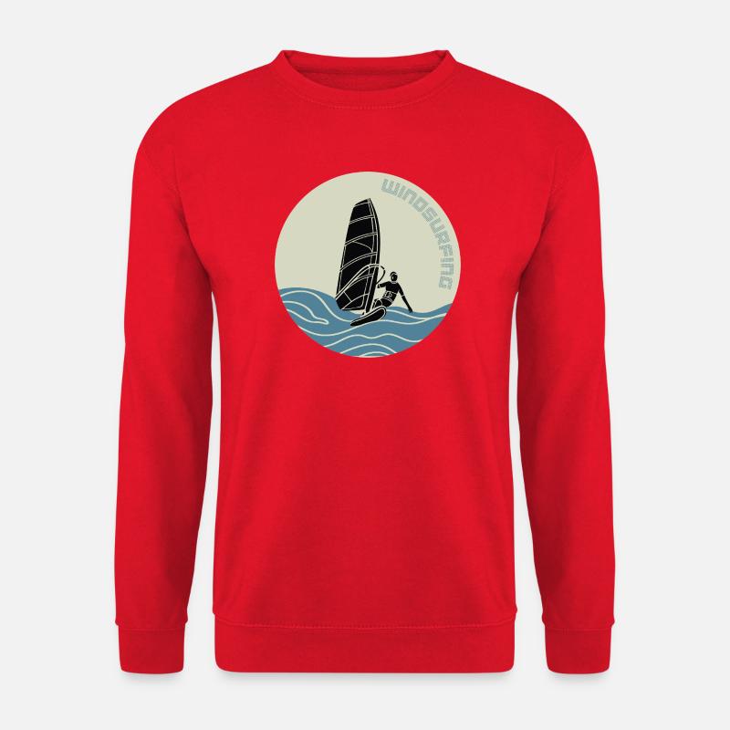 Windsurfer auf Wellen - Unisex Pullover - Rot
