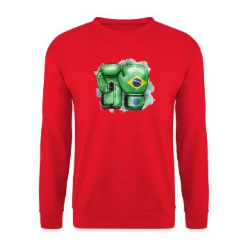 Brasil Boxing Brazil Boxing Gloves - Unisex Sweatshirt - red - Front - Alina (178cm) & Michal (187cm)