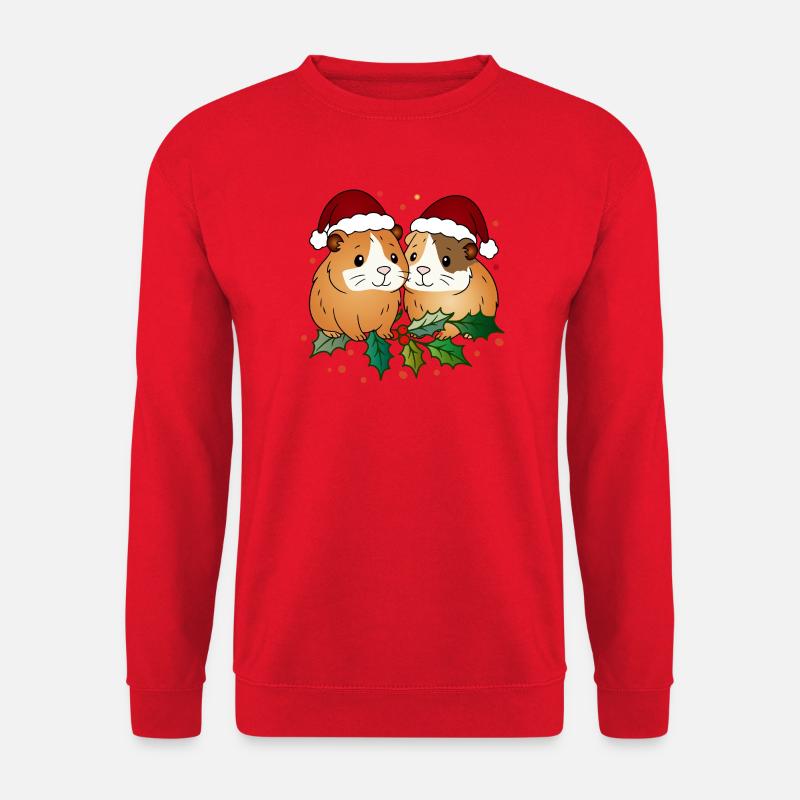 Duo cochon d’Inde moche de Noël - Sweat-shirt Unisexe - rouge
