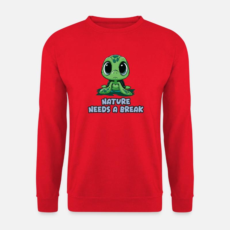 Nature Needs a Break - Turtle - Unisex Sweatshirt - red