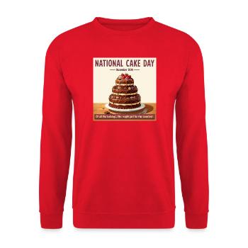 Journée nationale du gâteau – Tag des Kuchens - Sweat-shirt Unisexe - rouge - Devant - Alina (178cm) & Michal (187cm)