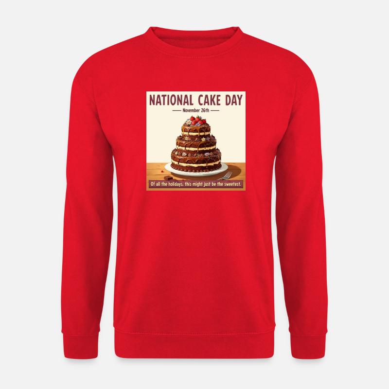 National Cake Day – Tag des Kuchens - Unisex Pullover - Rot