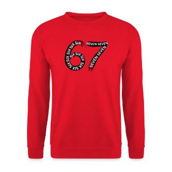 Six Seven Kids Meme 6 7 - Sweat-shirt Unisexe - rouge - Devant - Alina (178cm) & Michal (187cm)