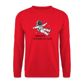 Astronautenfehler 404: Persönlichkeit nicht gefunden - Unisex Pullover - Rot - Vorne - Alina (178cm) & Michal (187cm)