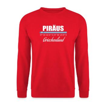 Piräus - Unisex Pullover - Rot - Vorne - Alina (178cm) & Michal (187cm)