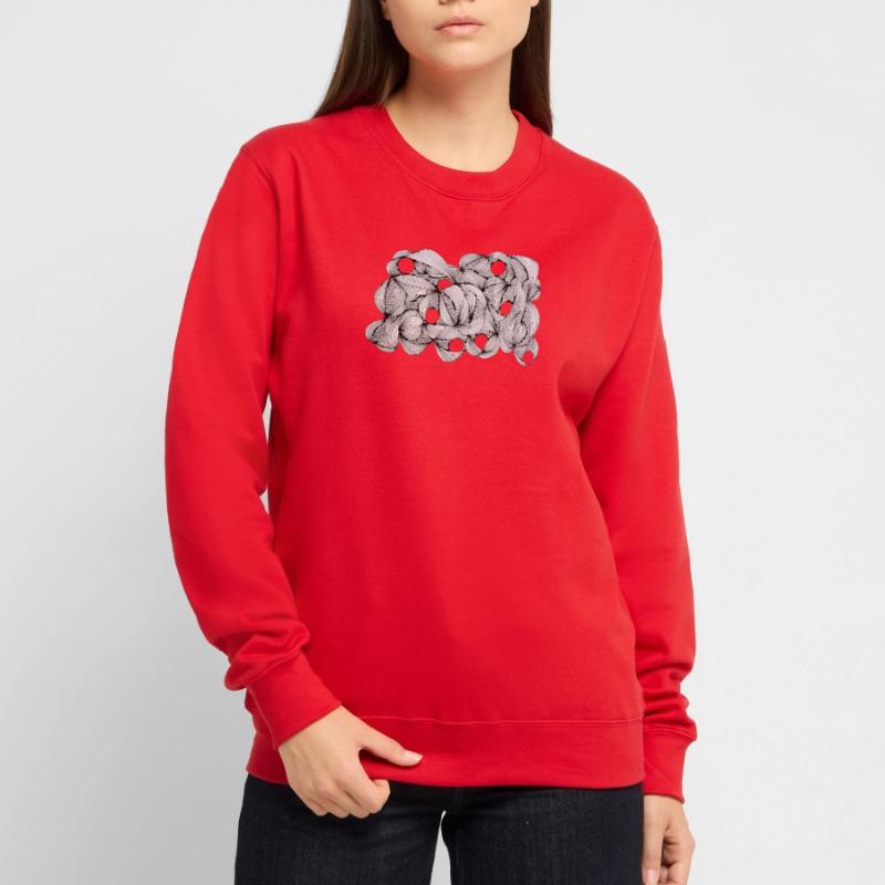 Lined Leaf Weave Pattern Unisex Sweatshirt