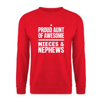 Proud Aunt of Awesome Nieces Nephews - Unisex Sweatshirt - red - Front - Alina (178cm) & Michal (187cm)