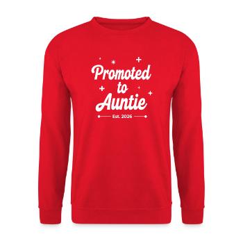 Promoted to Auntie Est 2026 - Unisex Sweatshirt - red - Front - Alina (178cm) & Michal (187cm)