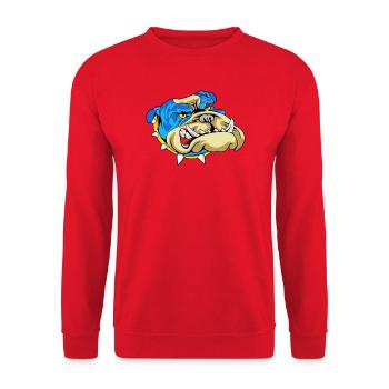 Blue Bulldog Snarl - Unisex Sweatshirt - red - Front - Alina (178cm) & Michal (187cm)