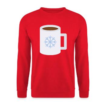 Motif de tasse en forme de flocon de neige - Sweat-shirt Unisexe - rouge - Devant - Alina (178cm) & Michal (187cm)
