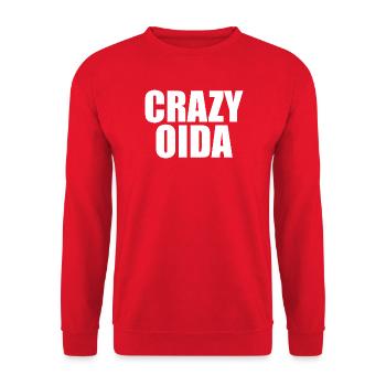 crazy_oida_shirt_geschenk_lustig_wien_oesterrei - Unisex Pullover - Rot - Vorne - Alina (178cm) & Michal (187cm)