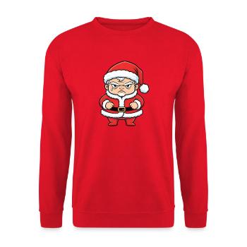 Angry Santa Claus cartoon anti christmas - Unisex Sweatshirt - red - Front - Alina (178cm) & Michal (187cm)