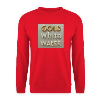 Typographie de l’eau blanche dorée - Sweat-shirt Unisexe - rouge - Devant - Alina (178cm) & Michal (187cm)