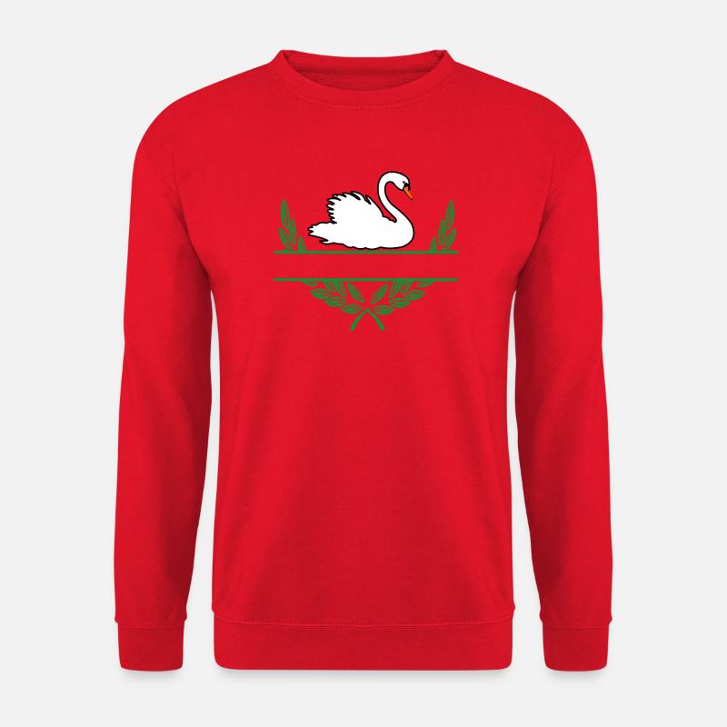 Schwanen-Lorbeerkranz mit Namensraum - Unisex Pullover - Rot