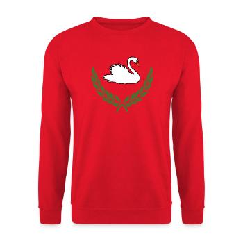 Cygne en couronne de laurier vert - Sweat-shirt Unisexe - rouge - Devant - Alina (178cm) & Michal (187cm)