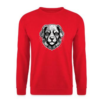 Hund - Unisex Pullover - Rot - Vorne - Alina (178cm) & Michal (187cm)