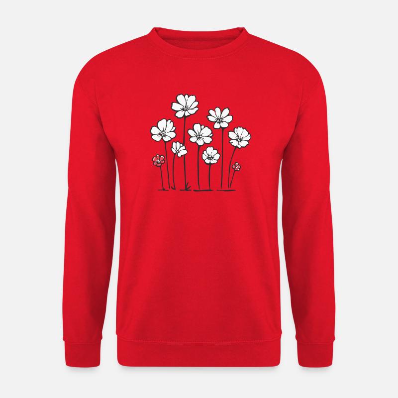 Delicate Wildflower Pattern - Unisex Sweatshirt - red