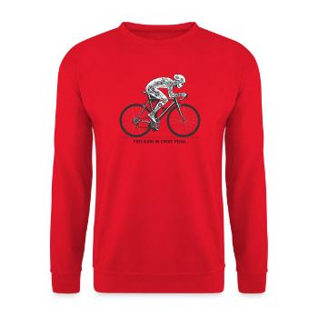 Gearbound Skeleton Cyclist - Unisex Sweatshirt - red - Front - Alina (178cm) & Michal (187cm)